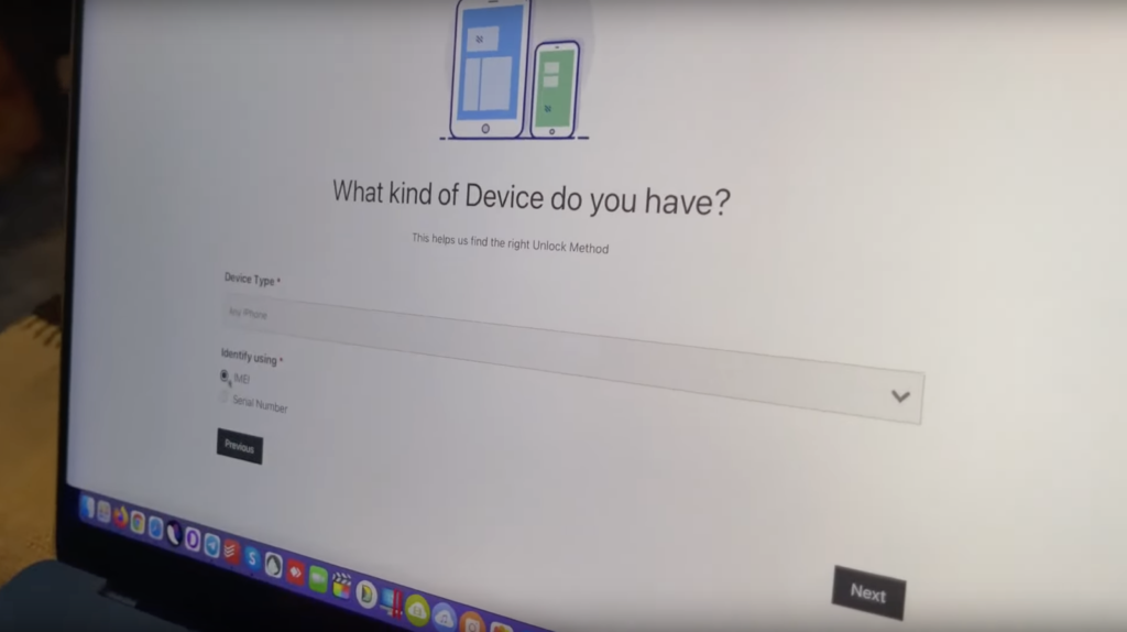 Select the device to unlock